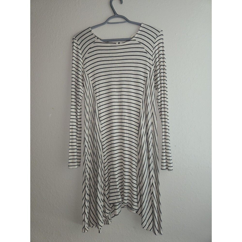 Altard State Striped Long Sleeve Dress Size S Black White Casual Comfy Hem